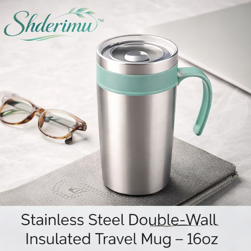 Shderimuโข Stainless Steel Double-Wall Insulated Travel Mug โ 16oz